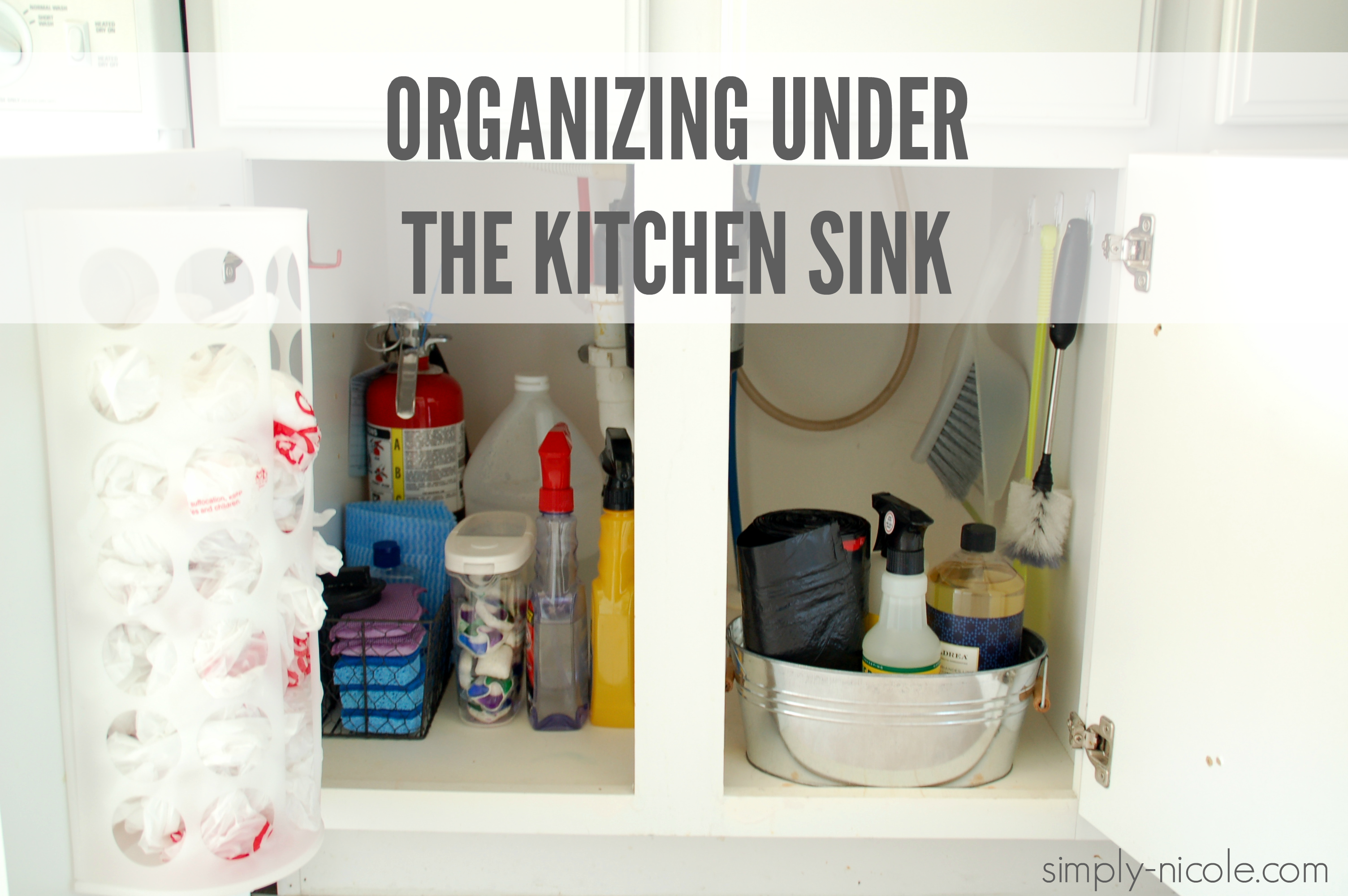 Organizing under the kitchen sink at simply-nicole.com