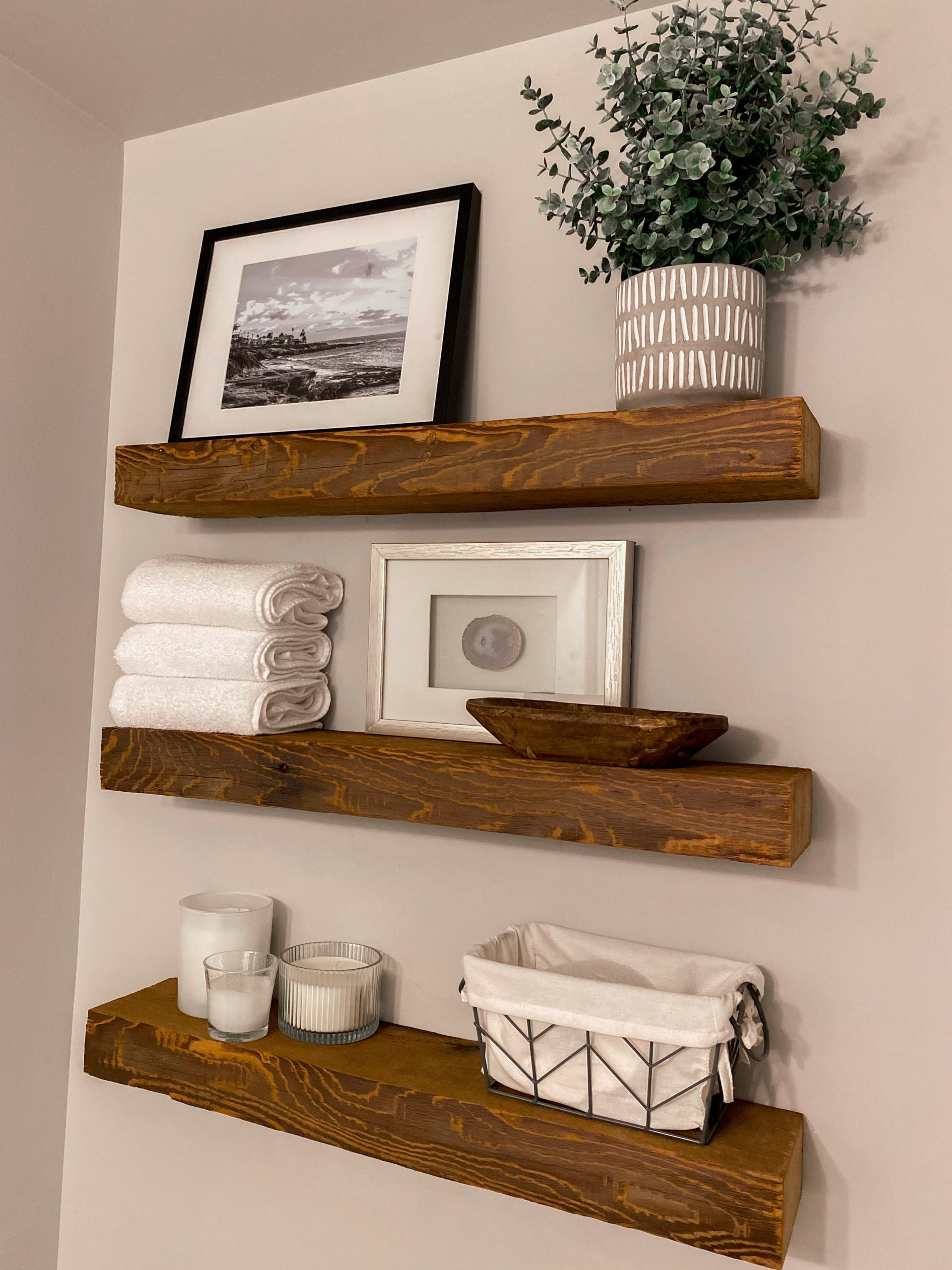 How to Decorate Floating Shelves in a Bathroom